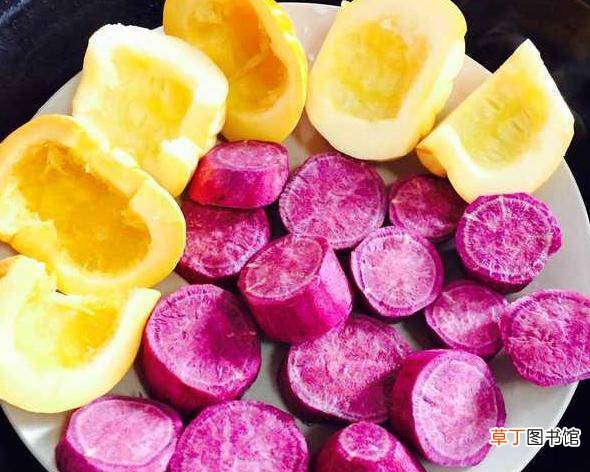 南瓜紫薯球，软软糯糯的，甜丝丝的味道