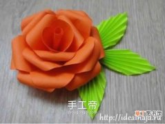 【制作】用简单方法制作玫瑰纸花怎么做图解