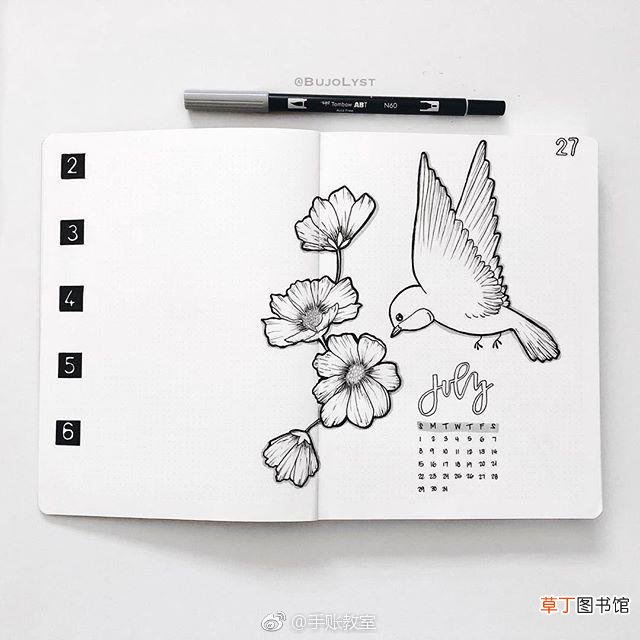 【花卉】针管笔花卉手绘手帐，一定有你必要的~