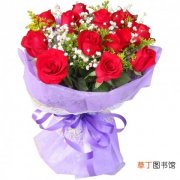 【玫瑰花】韩式紫色玫瑰花束图片