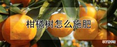 【施肥】柑橘树施肥方法