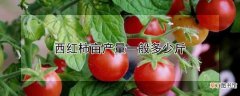【西红柿】西红柿亩产量几斤